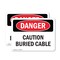 Signmission Caution Buried Cable Danger Sign, Plastic, 10in W x 7in L, 2PK OS-2PACK-DS-P-710-L-2277 - alternate 1